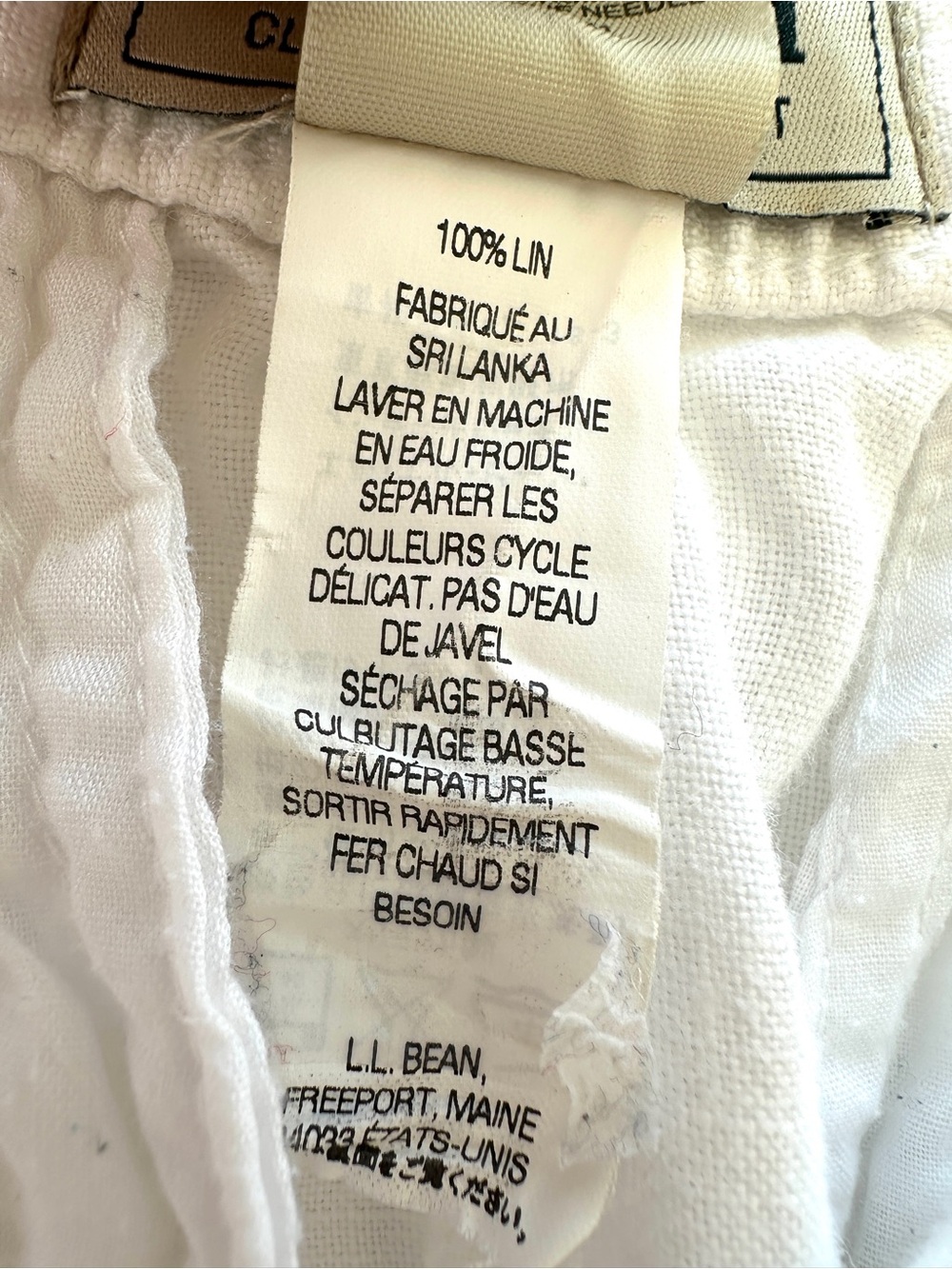 L.L. Bean White Linen Blend Capri Pants - Classic Straight Fit, 💯 Linen, Petite - Picture 13 of 13
